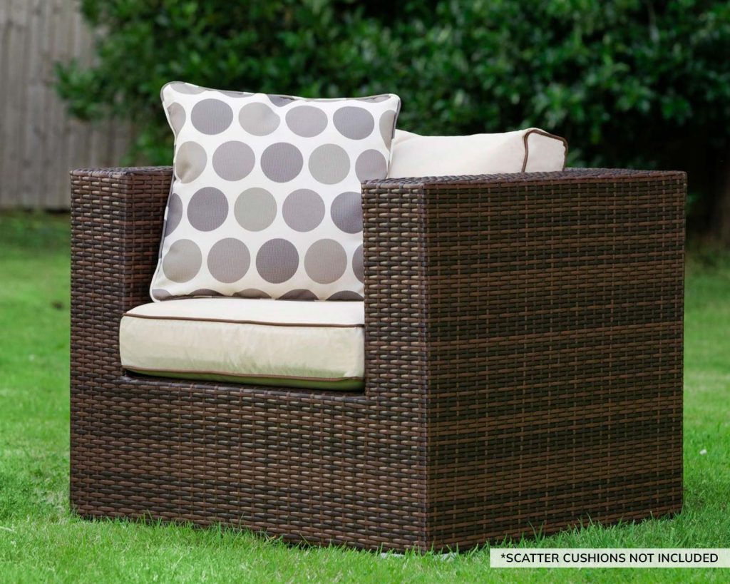 Rattan Garden Armchair in Brown - Ascot - Rattan Garden Furniture