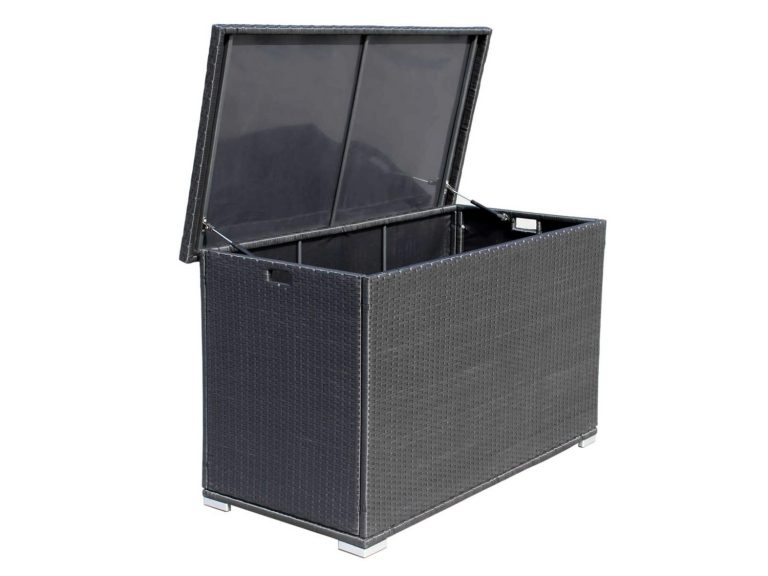 Outdoor Rattan Garden Storage Box in Black - Rattan Garden Furniture