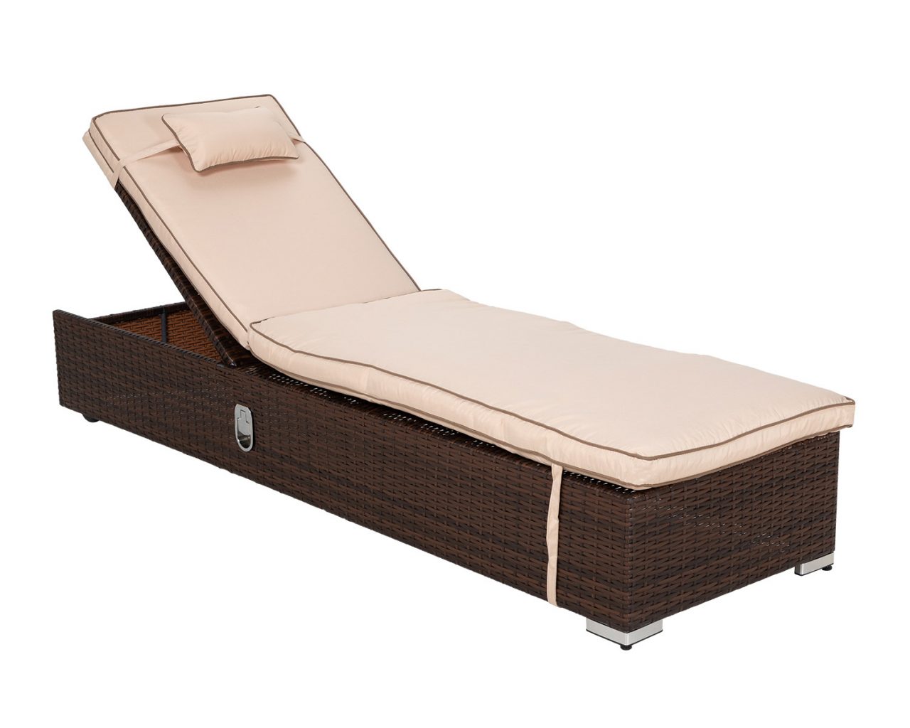 Rattan Garden Sun Lounger in Brown - Miami - Rattan Garden Furniture ...