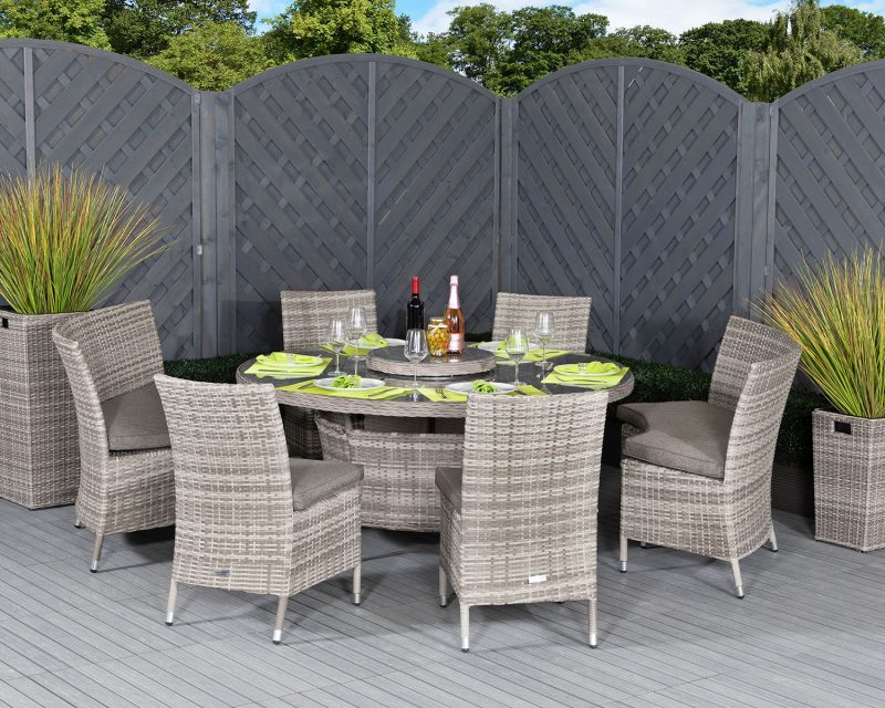 Rattan Garden Dining Set in Grey - Oxford - Rattan Garden Furniture