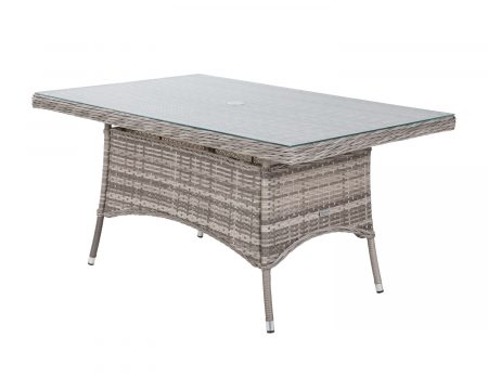 Small Rectangular Rattan Garden Dining Table in Grey - Rattan Garden