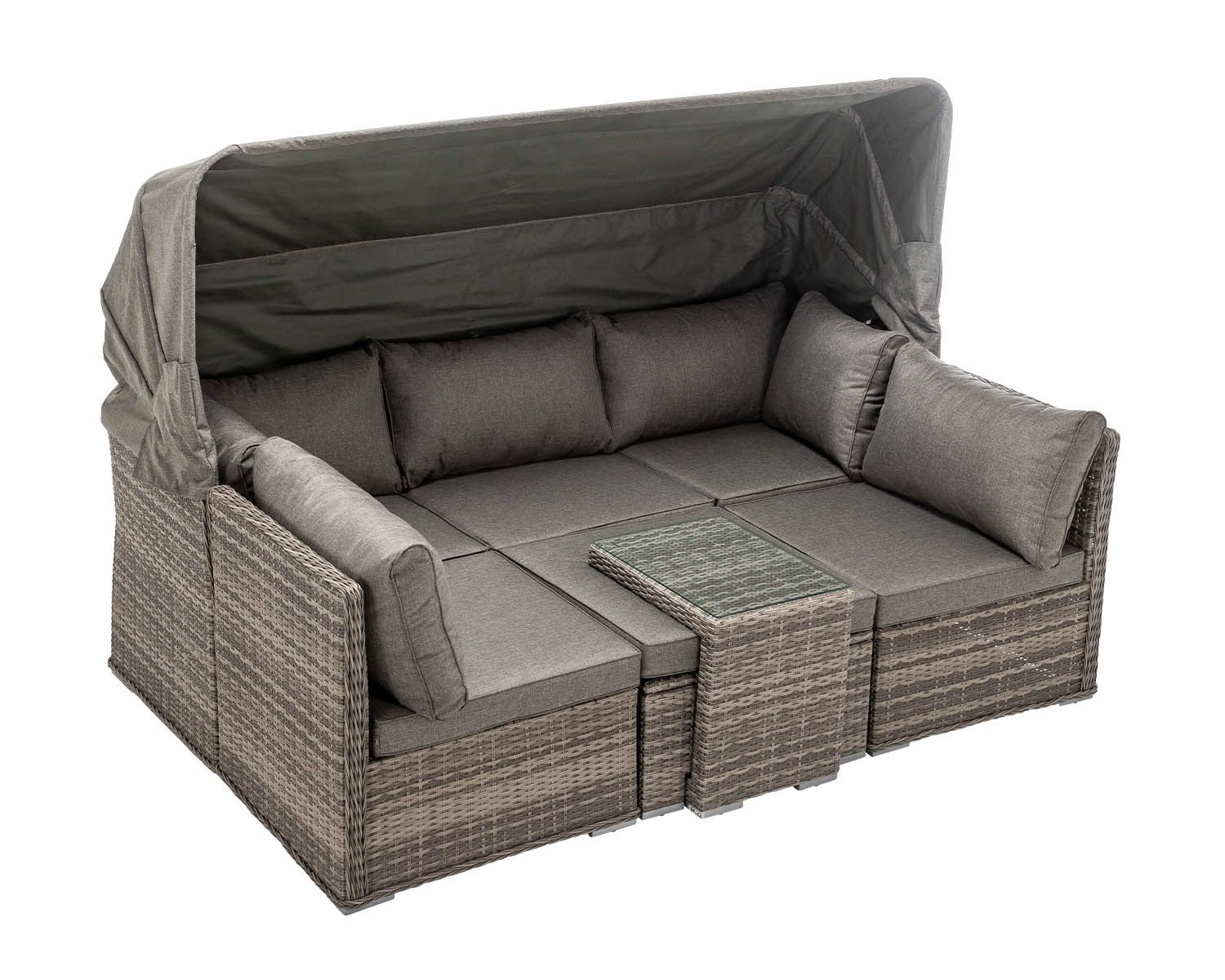 Cabana Rattan Garden Day Bed in Grey - Rattan Garden Furniture | Patio ...